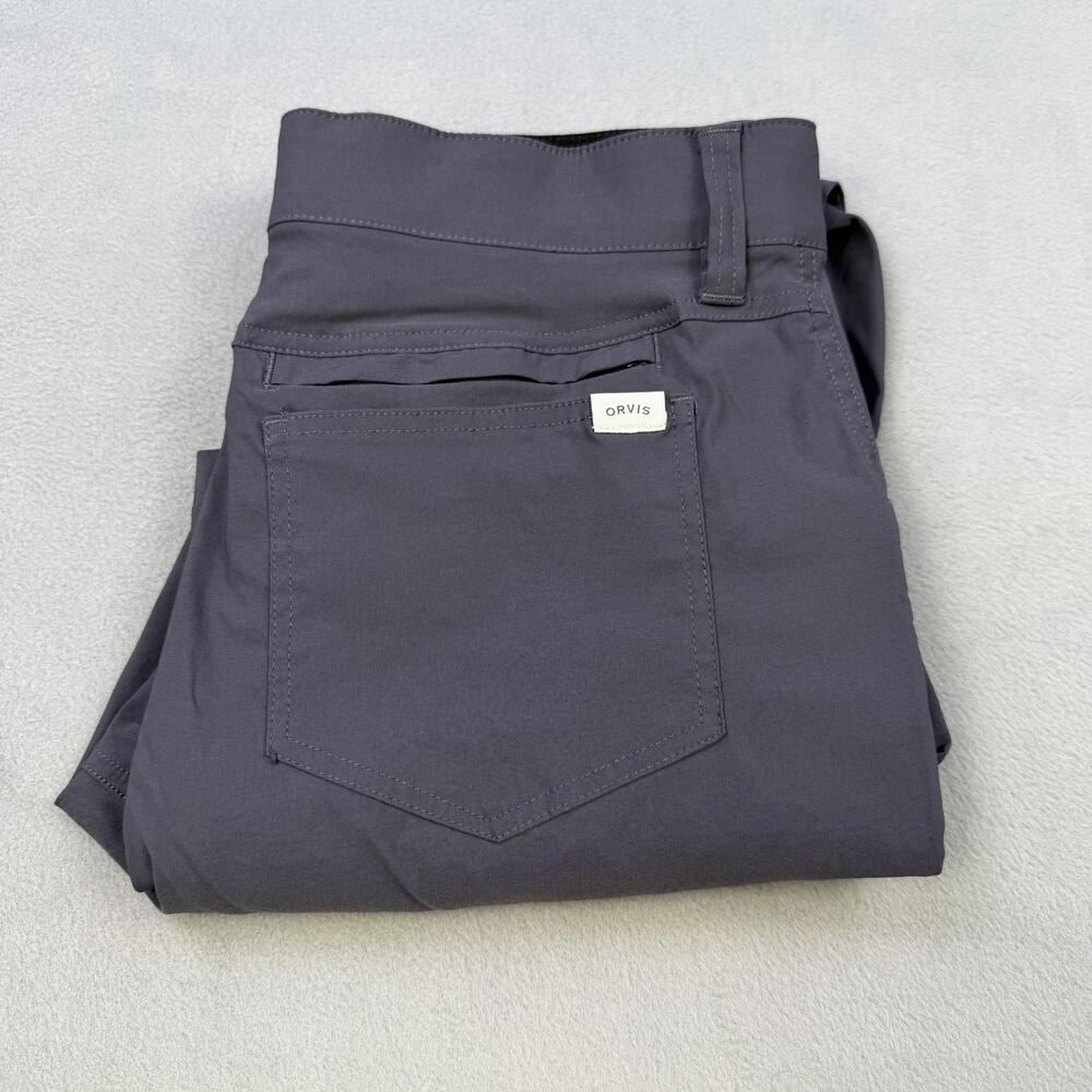Orvis Pants Mens 32x29 Gray Tech Pant Stretch Water Repellent Hiking Outdoor